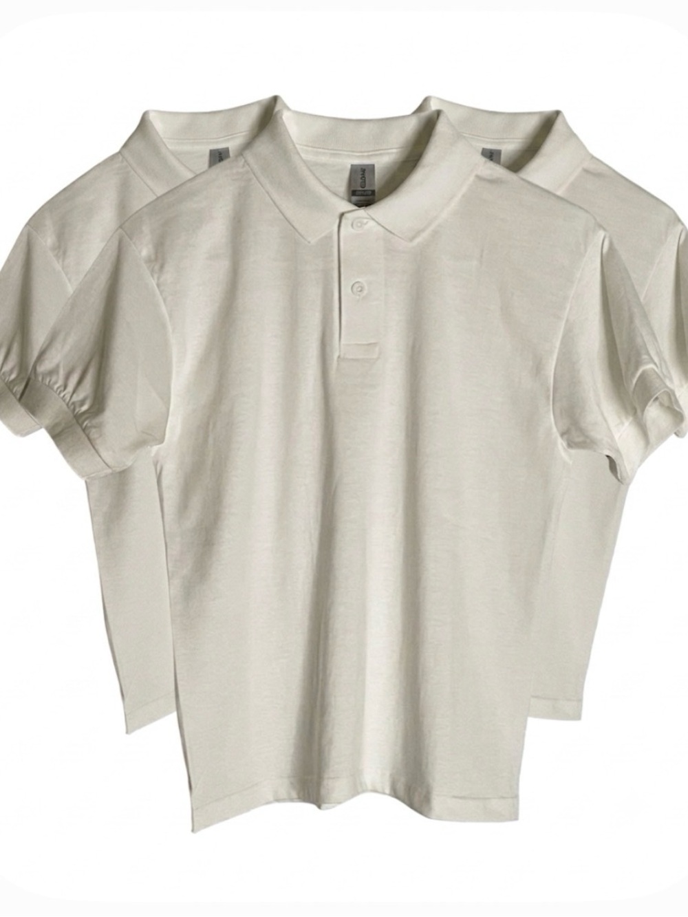 GILDAN (3) DryBlend Short Sleeve Polo Shirt, Boys Youth Size L, White